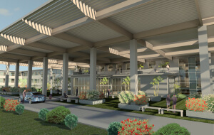 Exterior architectural design for entry canopy